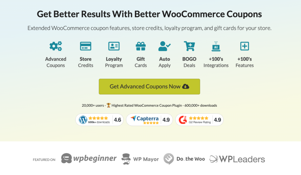 Advanced Coupons is the #1-rated coupon plugin in WooCommerce.